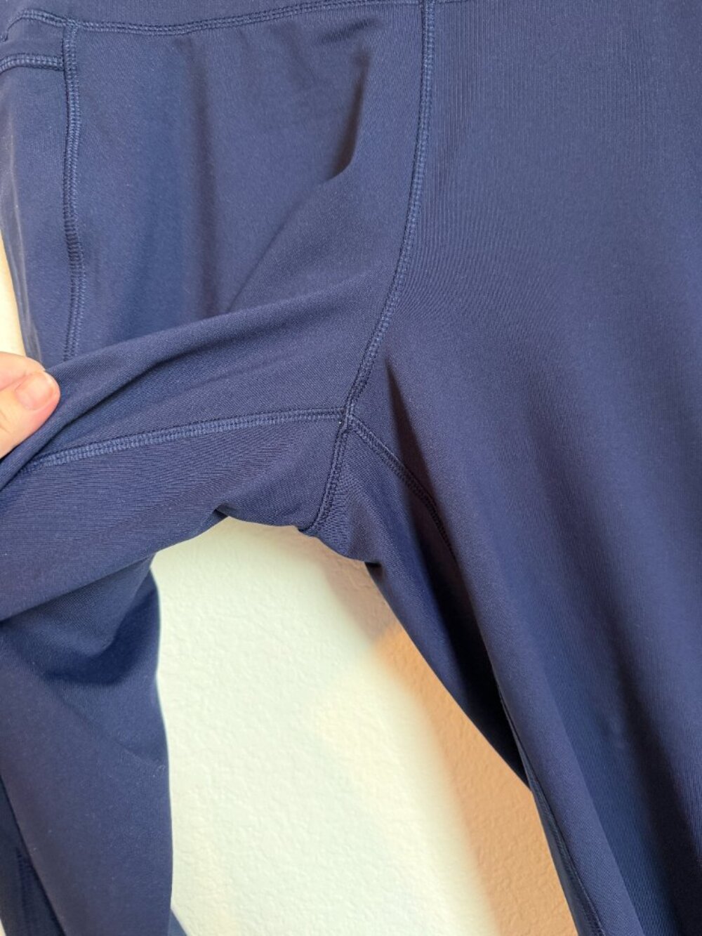 Livi Lane Bryant High Rise Wicking Capri Flare Legging in Pantone Maritime Blue - Picture 5 of 7